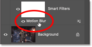 کلیک بر روی فیلتر motion blur