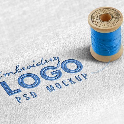 موکاپ لوگو نخ لایه باز