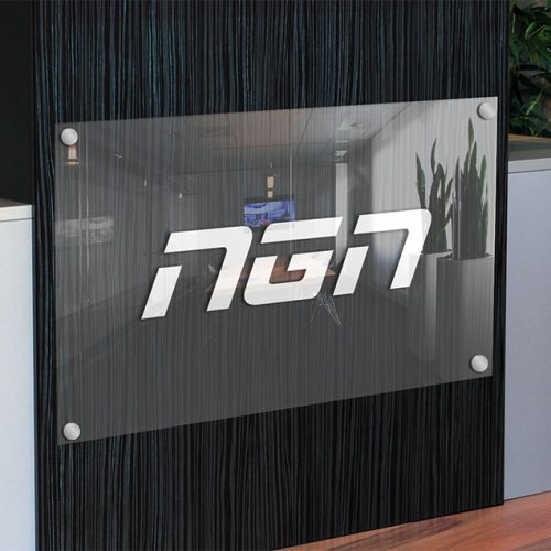 موکاپ لوگو میز شیشه ای