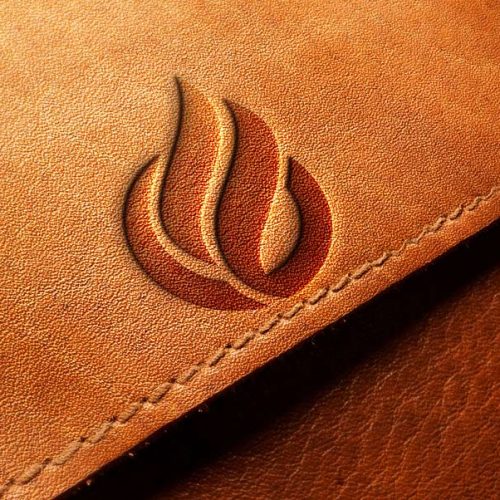 دانلود موکاپ لوگو چرمی