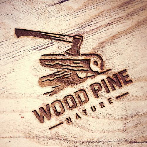 موکاپ لوگو چوبی لایه باز