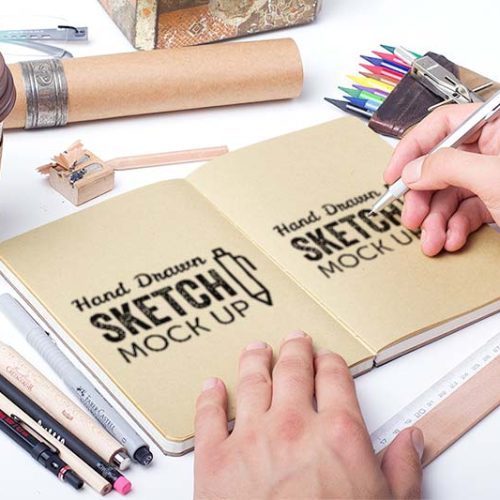 موکاپ اتود لوگو دستی